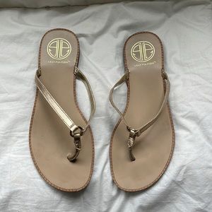 Gold and Tan size 9 Lilly Pulitzer sandals